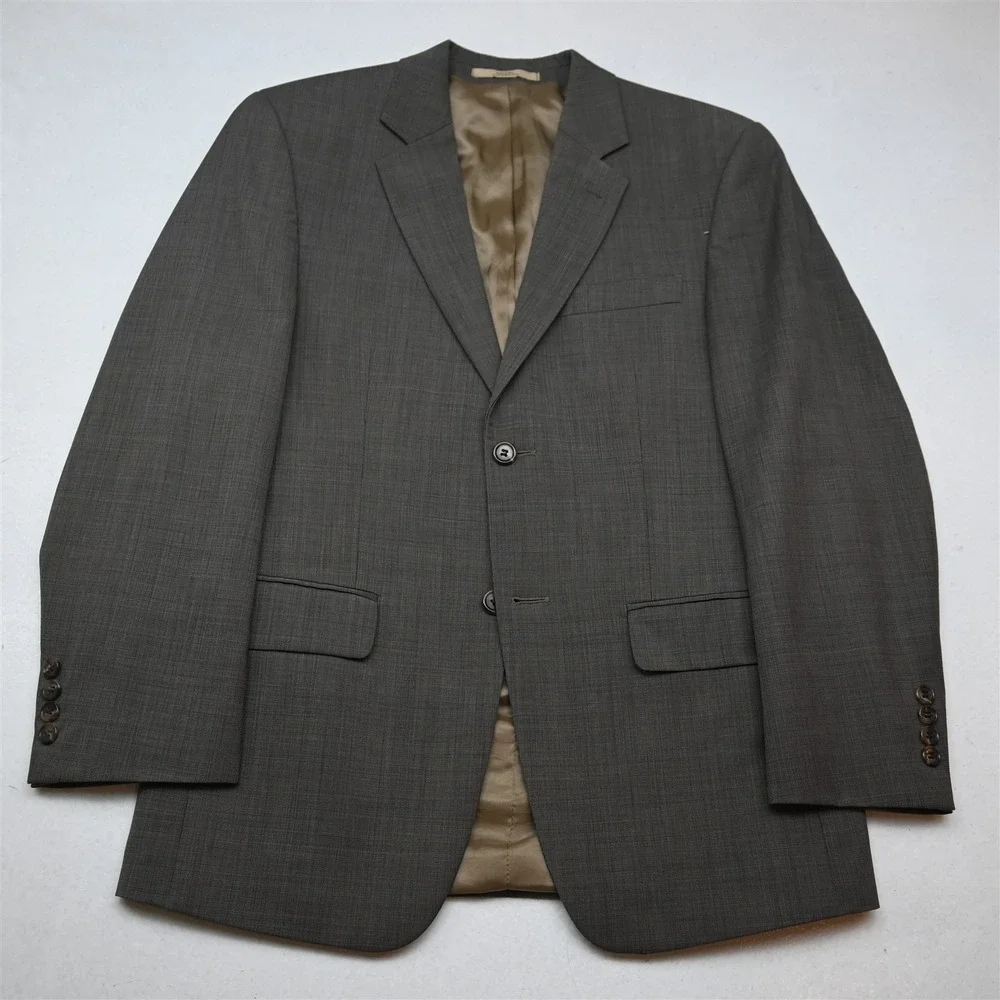 Joseph Abboud 36S 30x30 Brown Sharkskin 100% Wool Mens Jacket Pants Suit_2